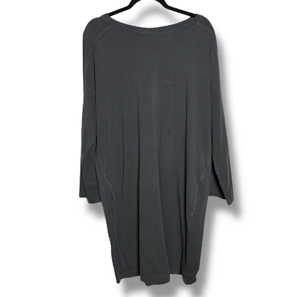 Eileen Fisher Graphite Cotton Stretch Jersey Round Neck Dress - Picture 4 of 10
